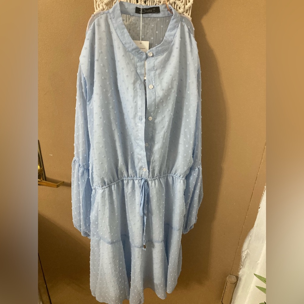 Popcorn Swiss Dot long sleeve Dress